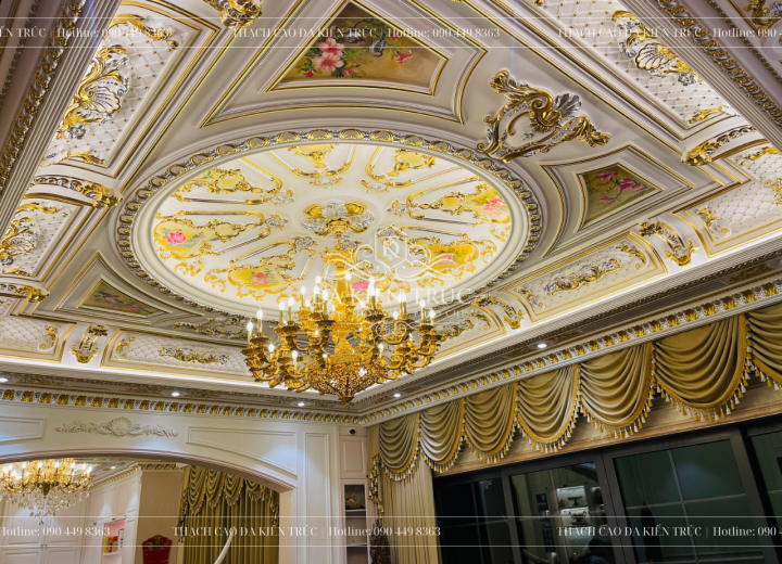 Thi Công Trần Thạch Cao Tân Cổ Điển Dát Vàng Tại Phường Bình Tân