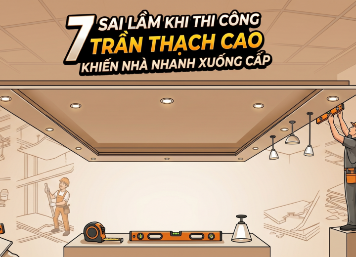 7 Sai Lầm Khi Thi Công Trần Thạch Cao Khiến Nhà Nhanh Xuống Cấp