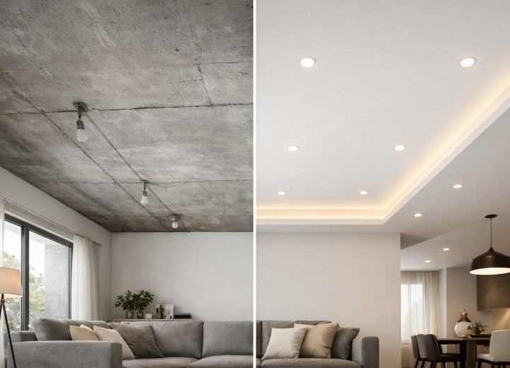 Trần thạch cao ảnh hưởng thế nào đến chiều cao và độ thoáng của ngôi nhà?